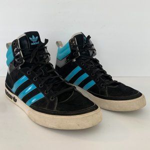 Adidas Black & Blue Retro High Top Sneakers